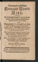 Cover of Hermaphroditisches Sonn- und Monds-Kind, das ist des Sohns deren Philosophen natürlich-übernatürliche Gebährung, Zerstöhrung und Regenerirung oder vorgestellte Theorie und Practic den Stein der Weissen zu suchen und zu machen