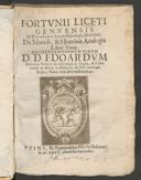 Cover of Fortunii Liceti Genuensis... De mundi & hominis analogia