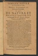 Cover of Templum naturae historicum, Henrici Kornmanni ex Kirchaina Chattorum; in quo, de natura et miraculis quatuor elementorum; ignis, aeris, aquae terrae, ita disseritur ... Opus cuiusvis status hominibus perquam utile. In quatuor partes tributum