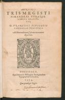 Cover of Mercurii Trismegisti Pimandras utraque lingua restitutus