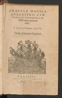 Cover of Oracula magica Zoroastris cum scholiis Plethonis et Pselli nunc primum editi