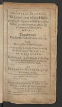 Cover of Nicholas Flammel, his exposition of the hieroglyphicall figures which he caused to bee painted upon an arch in St. Innocents church-yard, in Paris