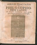 Cover of Aureus tractatus de philosophorum lapide