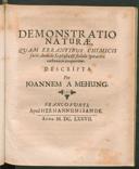 Cover of Demonstratio naturae, quam errantibus chymicis facit, dum de sophista et stolido spiratore carbonario conqueritur