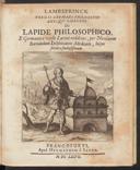 Cover of Lambsprinck ... antiqui libellus de lapide philosophicorum