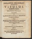Cover of Iohannis Friderici Helvetii vitulus aureus