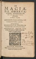 Cover of De magia. De observatione somniorum, et de divinatione astrologica, libri tres