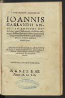Cover of Compendium alchimiae Ioannis Garlandii Angli philosophi doctissimi