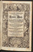 Cover of D. Jacobi Theodori Tabernaemontani neu vollkommen Kräuter-Buch darinnen uber 3000 Kräuter mit schönen und kunstlichen Figuren, auch deren Underscheid und Würckung sammt ihren Namen in mancherley Sprachen beschrieben