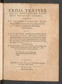 Cover of Trois traitez de la philosophie naturelle non encore imprimez