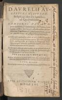 Cover of D. Aurelii Augustini Hipponensis episcopi liber de haeresibus, ad Quodvultdeum