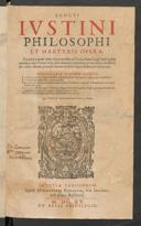 Cover of Sancti Iustini philosophi et martyris opera