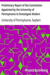 Cover of Preliminary Report of the Commission Appointed by the University of Pennsylvania to Investigate Modern Spiritualism