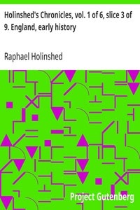 Cover of Holinshed's Chronicles, vol. 1 of 6, slice 3 of 9. England, early history