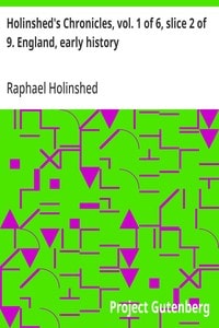 Cover of Holinshed's Chronicles, vol. 1 of 6, slice 2 of 9. England, early history