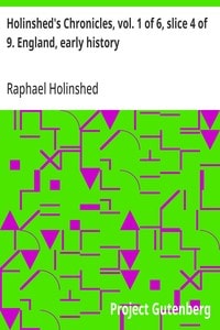 Cover of Holinshed's Chronicles, vol. 1 of 6, slice 4 of 9. England, early history
