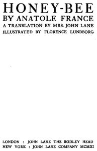 Cover of Honey-Bee