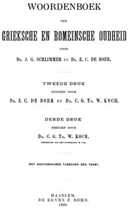 Cover of Woordenboek der Grieksche en Romeinsche oudheid