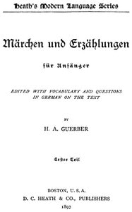 Cover of Märchen und Erzählungen für Anfänger. Erster Teil