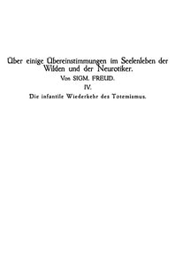Cover of Die infantile Wiederkehr des Totemismus