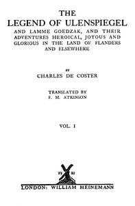 Cover of The Legend of Ulenspiegel, Volume 1 (of 2)
