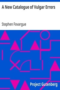 Cover of A new catalogue of vulgar errors