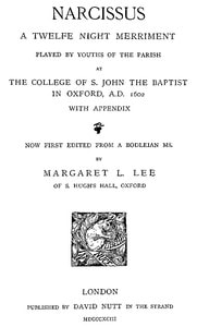 Cover of Narcissus, a Twelfe Night Merriment
