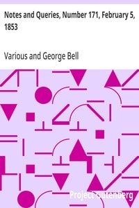 Cover of Notes and Queries, Number 171, February 5, 1853