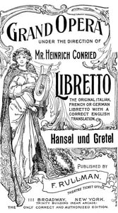 Cover of Hänsel and Gretel: A Fairy Opera in Three Acts