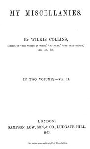 Cover of My Miscellanies, Vol. 2 (of 2)