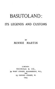 Cover of Basutoland: Its Legends and Customs