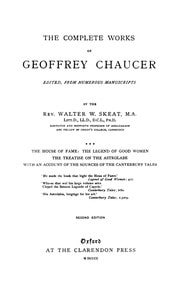 Cover of Chaucer's Works, Volume 3 — The House of Fame; The Legend of Good Women; The Treatise on the Astrolabe; The Sources of the Canterbury Tales