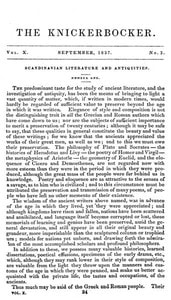 Cover of The Knickerbocker, Vol. 10, No. 3, September 1837