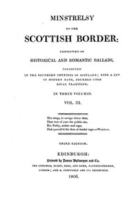 Cover of Minstrelsy of the Scottish Border, Volume 3 (of 3)