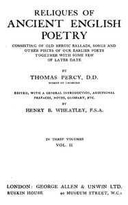 Cover of Reliques of Ancient English Poetry, Volume 2 (of 3)