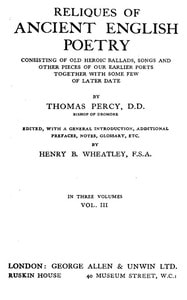 Cover of Reliques of Ancient English Poetry, Volume 3 (of 3)