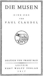 Cover of Die Musen: Eine Ode