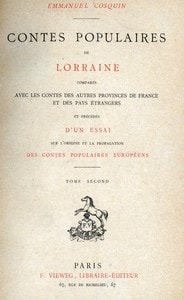 Cover of Contes populaires de Lorraine, comparés avec les contes des autres provinces de France et des pays étrangers, volume 2 (of 2)