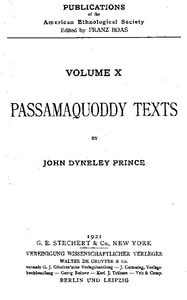 Cover of Passamaquoddy Texts