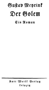 Cover of Der Golem