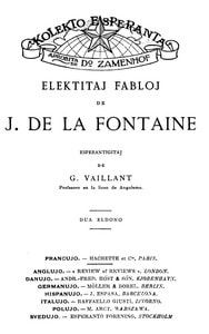 Cover of Elektitaj fabloj de J. de La Fontaine