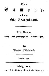 Cover of Der Vampyr, oder: Die Todtenbraut. Zweiter Theil.