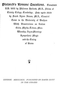 Cover of Plutarch's Romane Questions