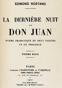 Cover of La dernière nuit de Don Juan: poème dramatique en deux parties et un prologue