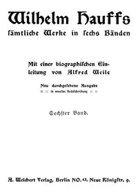 Cover of Wilhelm Hauffs sämtliche Werke in sechs Bänden. Bd. 6