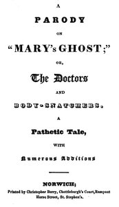Cover of A Parody on "Mary's Ghost;" or, The Doctors and Body-snatchers.