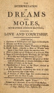 Cover of The interpretation of dreams and moles, with other curious matters, relating to love and courtship