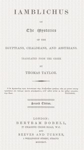 Cover of Iamblichus on the mysteries of the Egyptians, Chaldeans, and Assyrians