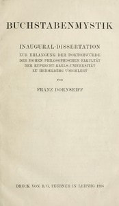 Cover of Buchstabenmystik