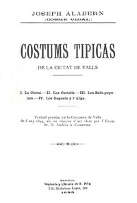 Cover of Costums típicas de la ciutat de Valls